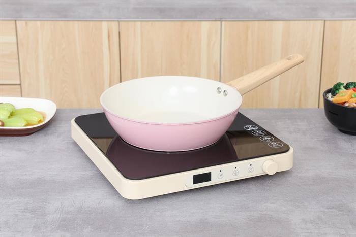 Chảo nhôm chống dính đáy từ 24 cm Sunhouse Healthy SHG24MP Màu Hồng nhạt