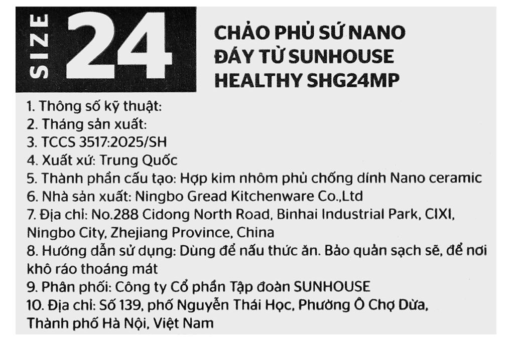Chảo nhôm chống dính đáy từ 24 cm Sunhouse Healthy SHG24MP Màu Hồng nhạt