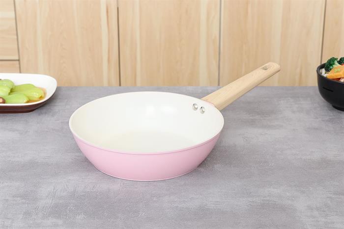 Chảo nhôm chống dính đáy từ 24 cm Sunhouse Healthy SHG24MP Màu Hồng nhạt