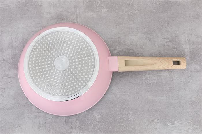 Chảo nhôm chống dính đáy từ 24 cm Sunhouse Healthy SHG24MP Màu Hồng nhạt