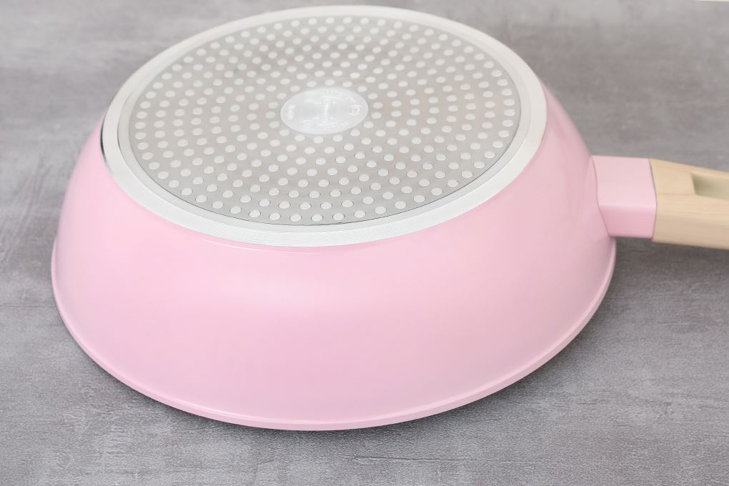 Chảo nhôm chống dính đáy từ 24 cm Sunhouse Healthy SHG24MP Màu Hồng nhạt