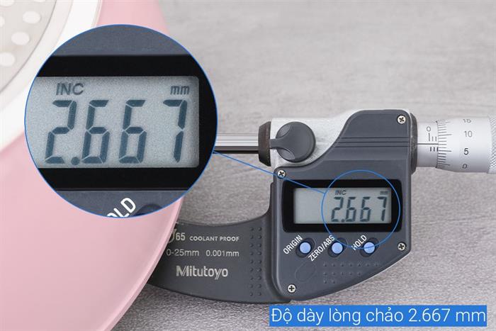 Chảo nhôm chống dính đáy từ 24 cm Sunhouse Healthy SHG24MP Màu Hồng nhạt