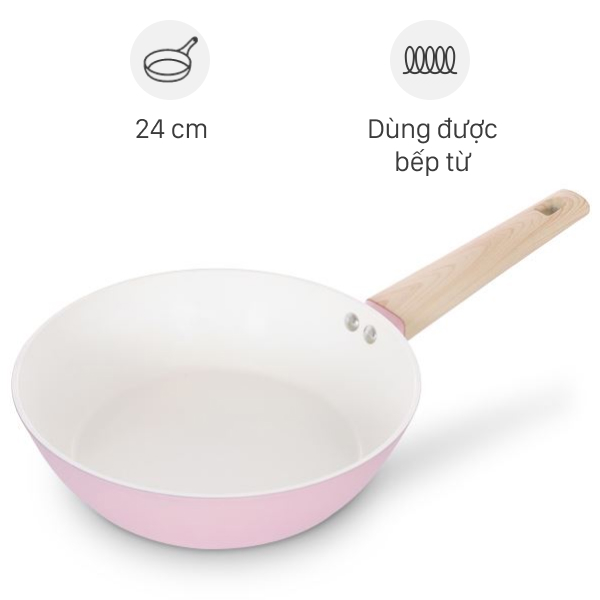 Chảo nhôm chống dính đáy từ Sunhouse Healthy SHG24MP