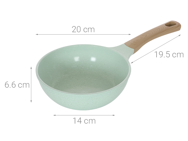 Chảo nhôm sâu chống dính đáy từ 20cm Sunhouse Healthy SBDS20MT