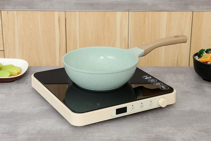 Chảo nhôm sâu chống dính đáy từ 20cm Sunhouse Healthy SBDS20MT Màu Xanh ngọc