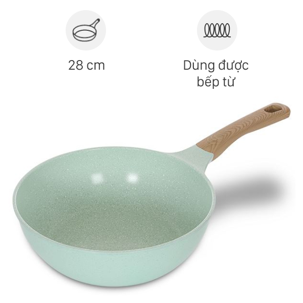Chảo nhôm sâu chống dính đáy từ Sunhouse Healthy SBDS28MT