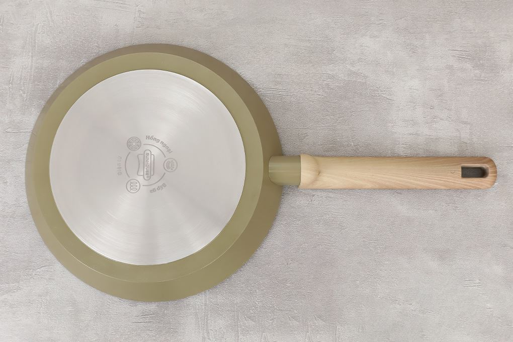 Chảo nhôm chống dính đáy từ 24 cm Sunhouse Titanium Plasma ST24P Màu Xanh rêu
