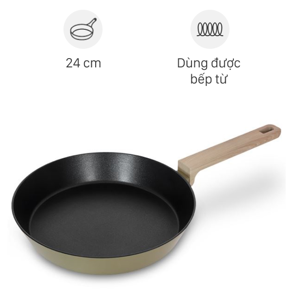Chảo nhôm chống dính đáy từ Sunhouse Titanium Plasma ST24P