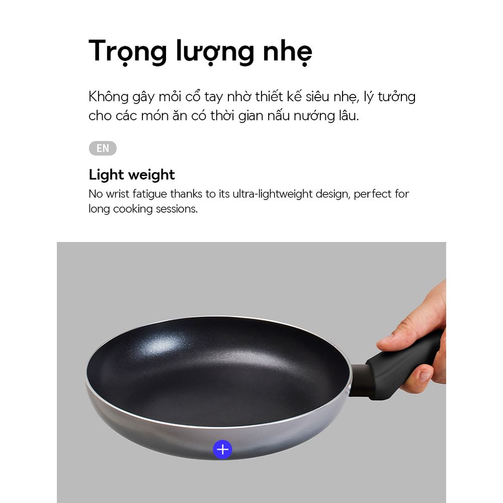 Chảo nhôm chống dính đáy từ 20 cm Lock&Lock CAF2072IH Màu Tím