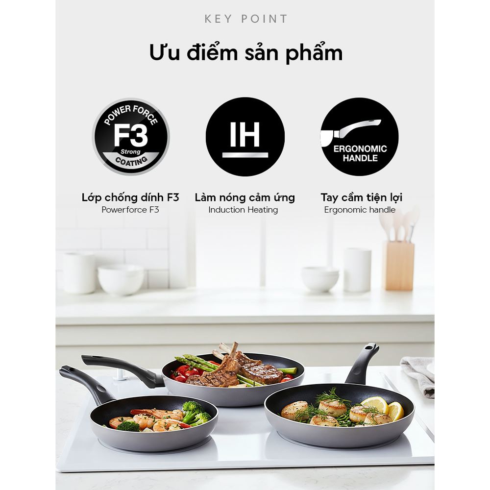 Chảo nhôm chống dính đáy từ 20 cm Lock&Lock CAF2072IH Màu Tím