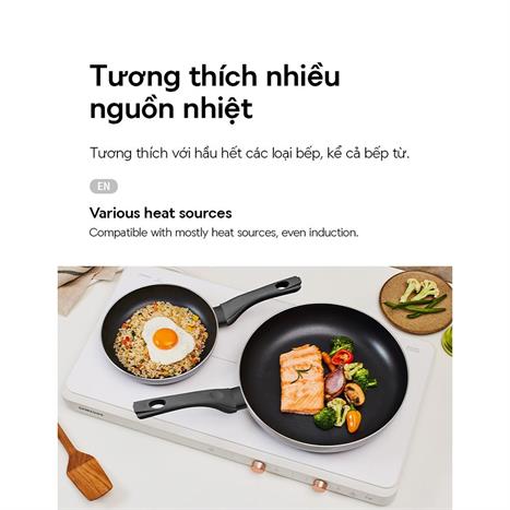 Chảo nhôm chống dính đáy từ 20 cm Lock&Lock CAF2072IH Màu Tím