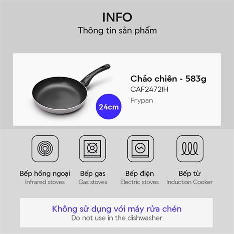 Chảo nhôm chống dính đáy từ 24 cm Lock&Lock CAF2472IH Màu Tím
