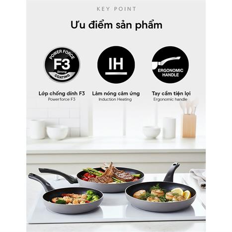 Chảo nhôm chống dính đáy từ 24 cm Lock&Lock CAF2472IH Màu Tím