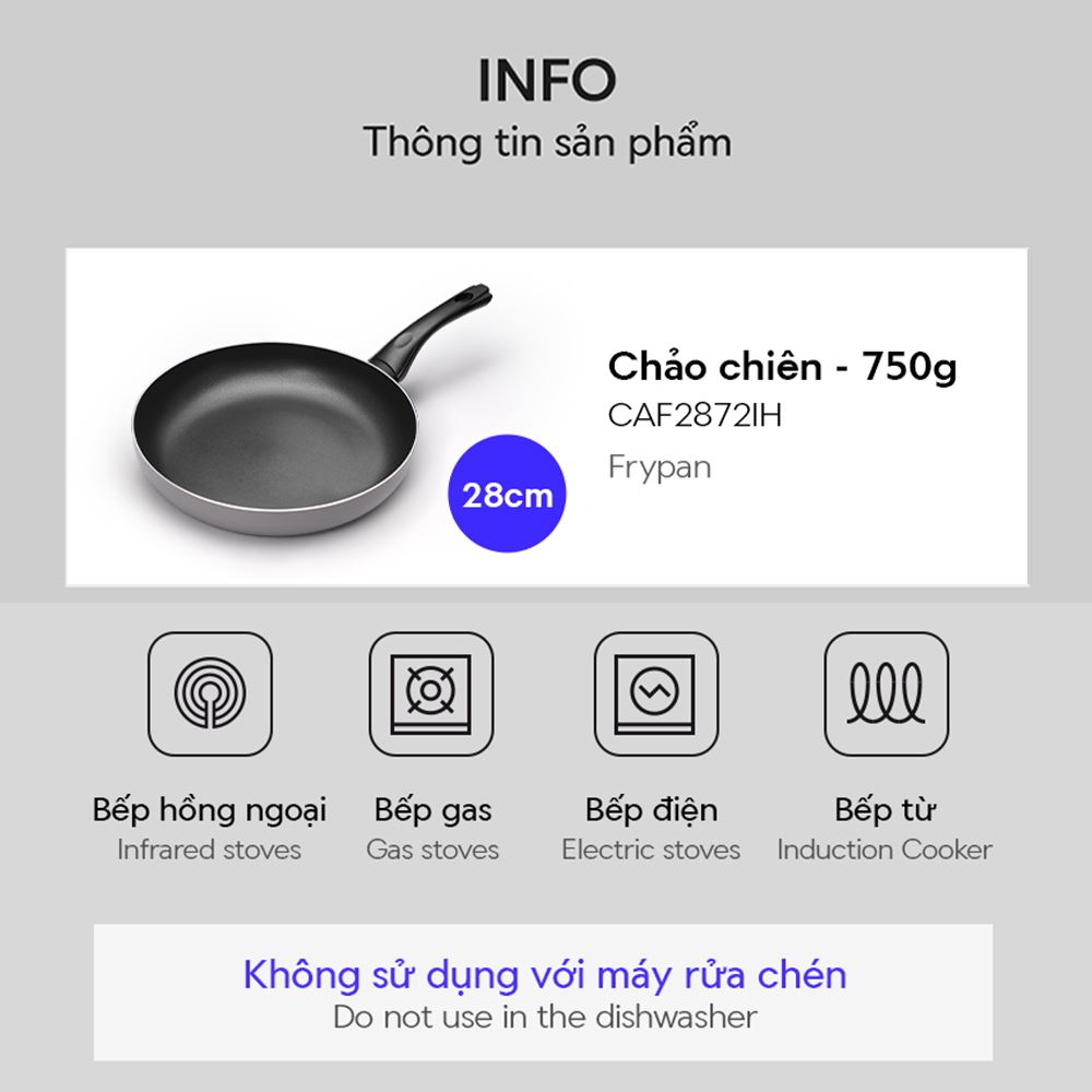 Chảo nhôm chống dính đáy từ 28 cm Lock&Lock CAF2872IH - 4