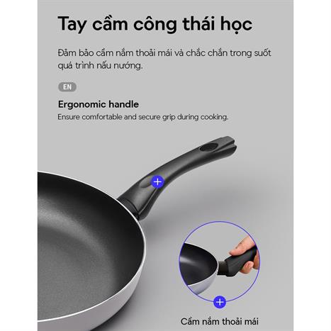 Chảo nhôm chống dính đáy từ 30 cm Lock&Lock CAF3072IH Màu Tím