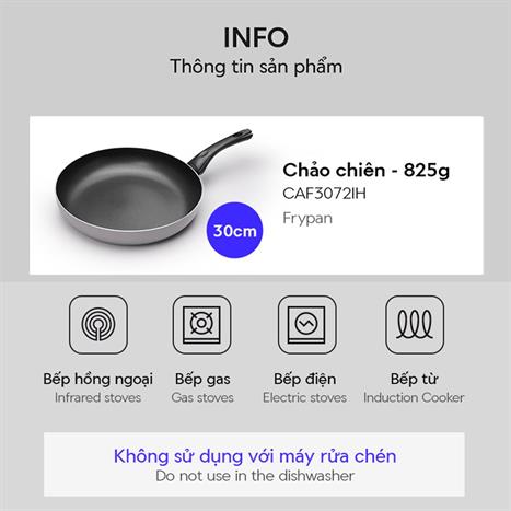 Chảo nhôm chống dính đáy từ 30 cm Lock&Lock CAF3072IH Màu Tím