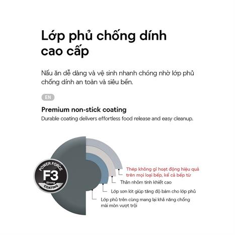 Chảo nhôm chống dính đáy từ 30 cm Lock&Lock CAF3072IH Màu Tím