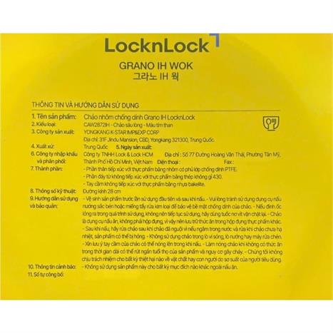 Chảo nhôm sâu chống dính đáy từ 28 cm Lock&Lock CAW2872IH Màu Tím