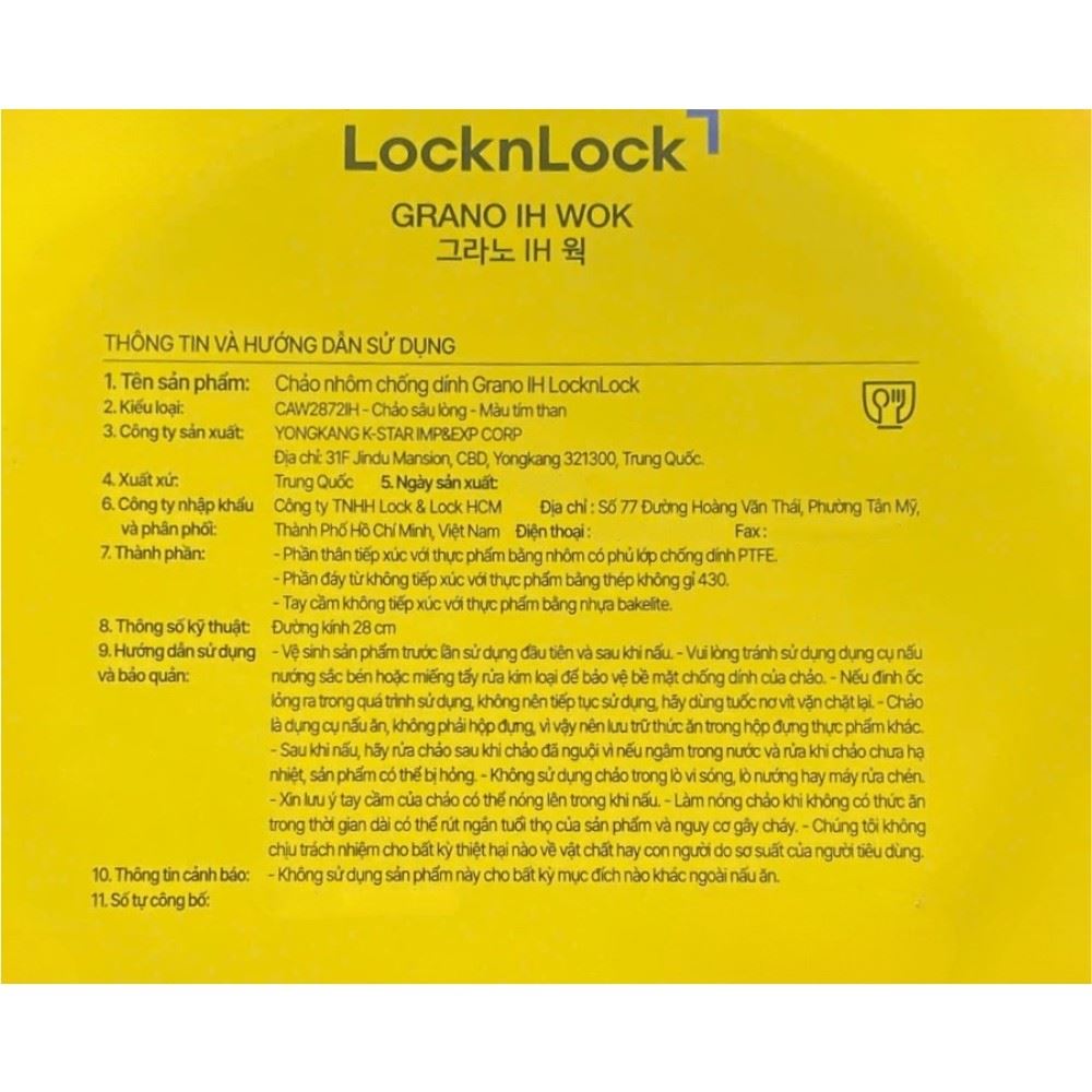 Chảo nhôm sâu chống dính đáy từ 28 cm Lock&Lock CAW2872IH - 13