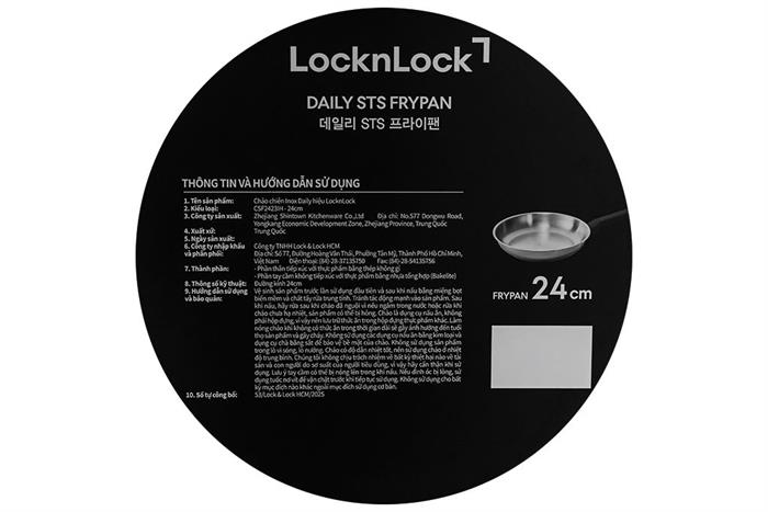 Chảo inox đáy từ 24 cm Lock&Lock CSF2423IH Màu Inox