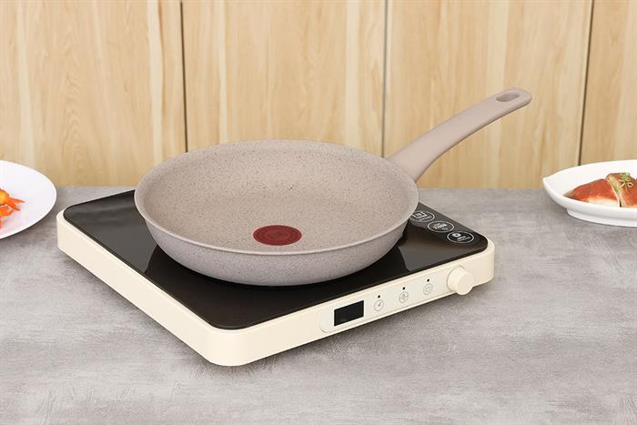 Chảo nhôm chống dính vân đá đáy từ 24 cm Tefal G2930402 Màu Hồng nhạt