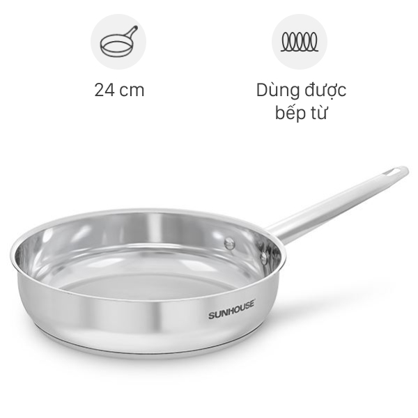 Chảo inox đáy từ Sunhouse Healthy IN24M9