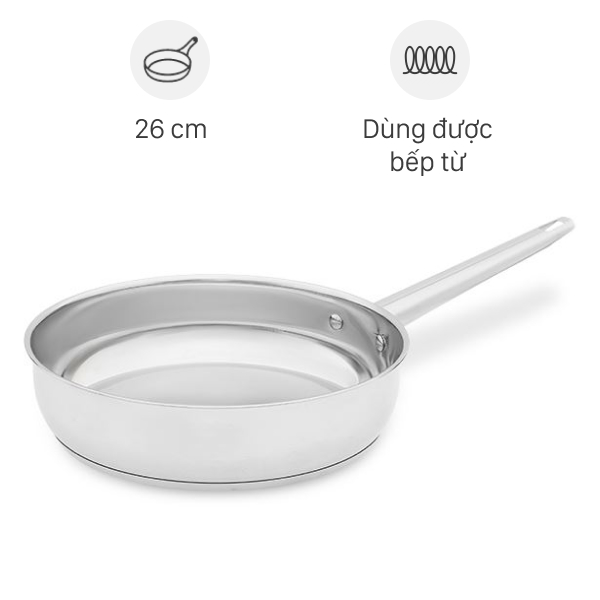 Chảo inox đáy từ Sunhouse Healthy IN26M9