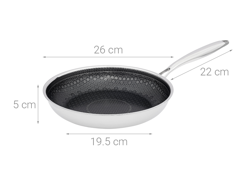 Chảo inox chống dính đáy từ 26 cm Carez FPC785SI26SN