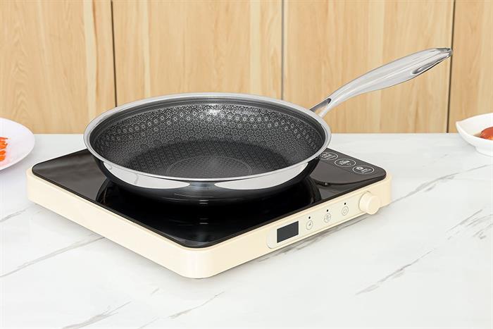 Chảo inox chống dính đáy từ 26 cm Carez FPC785SI26SN Màu Bạc Inox