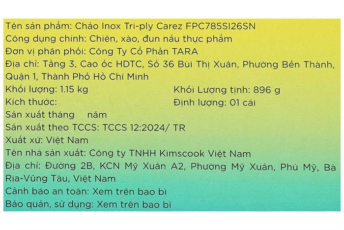 Chảo inox chống dính đáy từ 26 cm Carez FPC785SI26SN Màu Bạc Inox