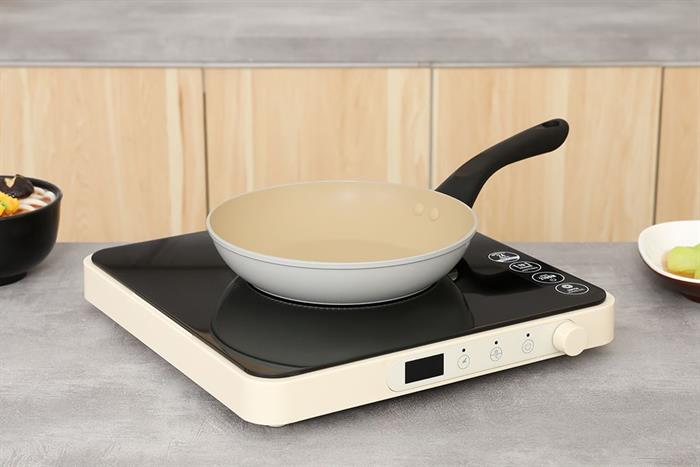 Chảo nhôm sâu chống dính vân đá đáy từ 20 cm Green Cook GCP2526-20IH Màu Xanh lá