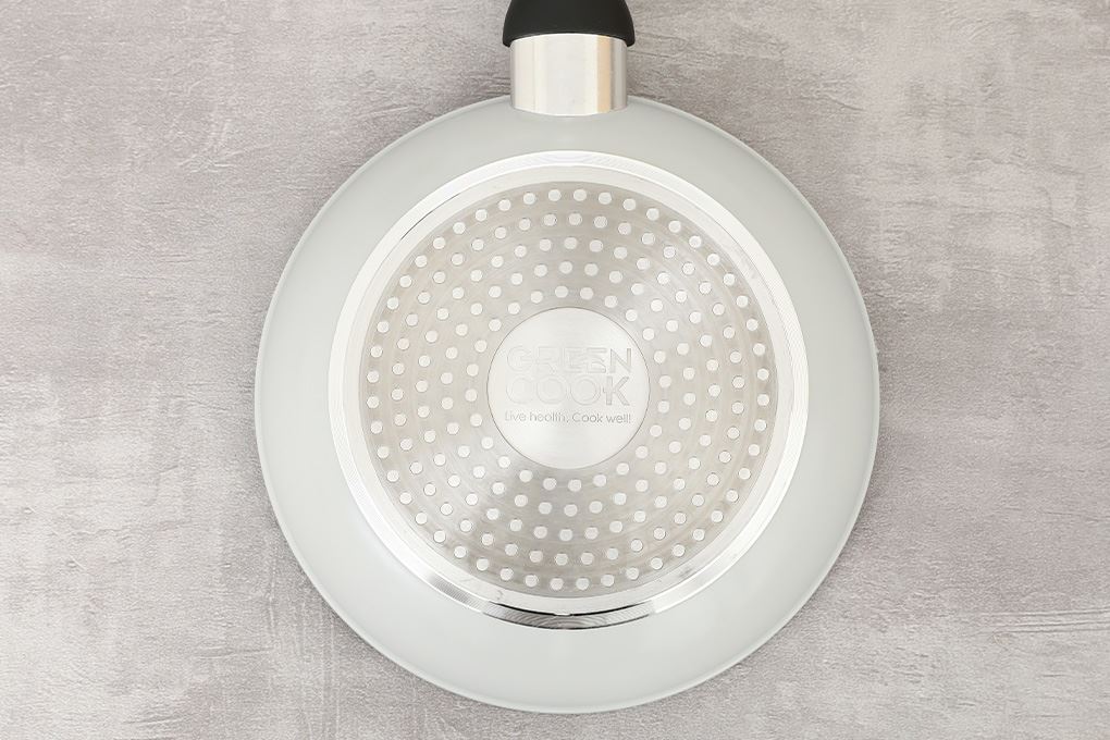 Chảo nhôm sâu chống dính đáy từ 20 cm Green Cook GCP2526-20IH Màu Xanh lá
