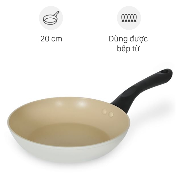 Chảo nhôm sâu chống dính vân đá đáy từ Green Cook GCP2526-20IH