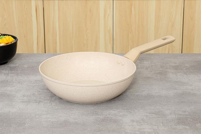 Chảo nhôm sâu chống dính đáy từ 24 cm Lock&Lock CAW2475IH Màu Màu be