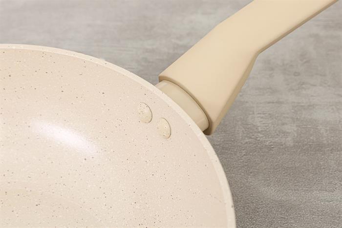 Chảo nhôm sâu chống dính đáy từ 24 cm Lock&Lock CAW2475IH Màu Màu be