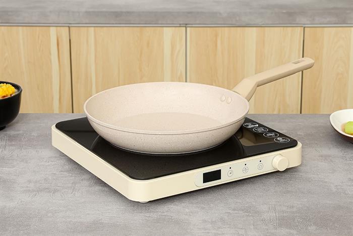 Chảo nhôm chống dính đáy từ 26 cm Lock&Lock CAF2675IH Màu Màu be