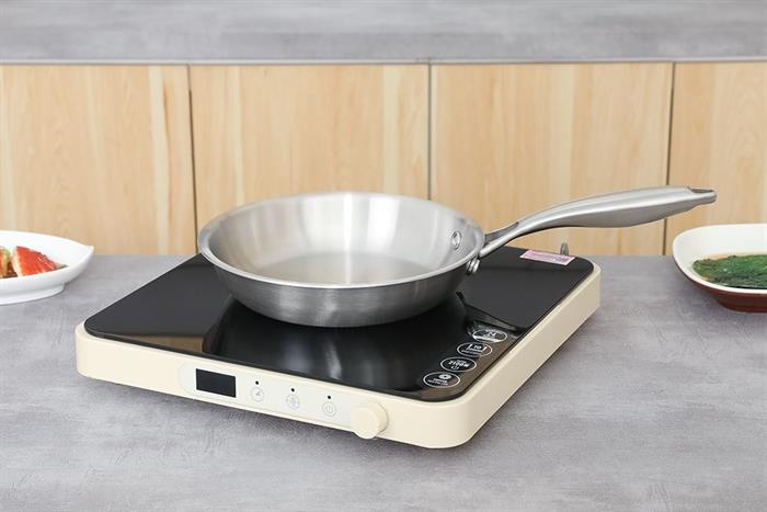 Chảo inox nguyên khối đáy từ 20 cm Inochi Omi Gourmet HIN.CRIN.GM20 Màu Bạc