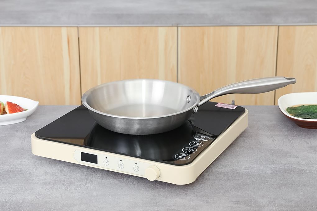 Chảo inox nguyên khối đáy từ 20 cm Inochi Omi Gourmet HIN.CRIN.GM20 Màu Bạc