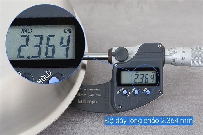 Chảo inox nguyên khối đáy từ 20 cm Inochi Omi Gourmet HIN.CRIN.GM20 Màu Bạc