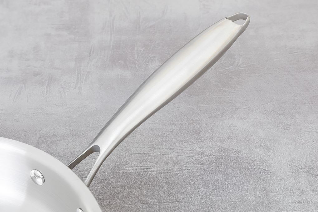 Chảo inox nguyên khối đáy từ 24 cm Inochi Omi Gourmet HIN.CRIN.GM24 Màu Bạc