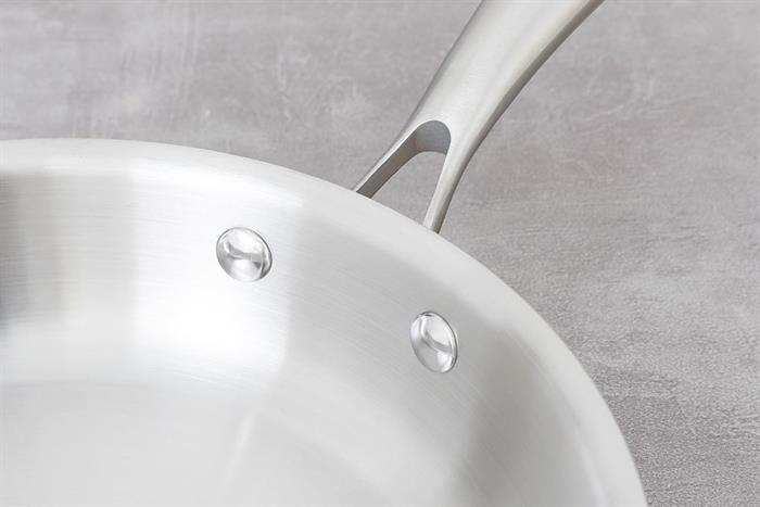 Chảo inox nguyên khối đáy từ 24 cm Inochi Omi Gourmet HIN.CRIN.GM24 Màu Bạc