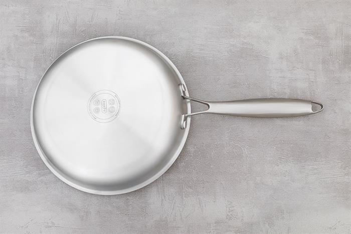 Chảo inox nguyên khối đáy từ 24 cm Inochi Omi Gourmet HIN.CRIN.GM24 Màu Bạc