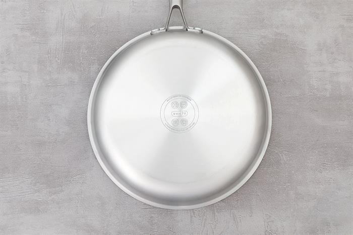 Chảo inox nguyên khối đáy từ 24 cm Inochi Omi Gourmet HIN.CRIN.GM24 Màu Bạc