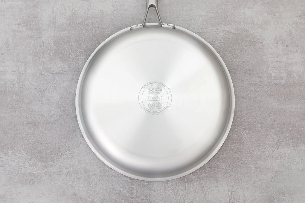 Chảo inox nguyên khối đáy từ 24 cm Inochi Omi Gourmet HIN.CRIN.GM24 Màu Bạc