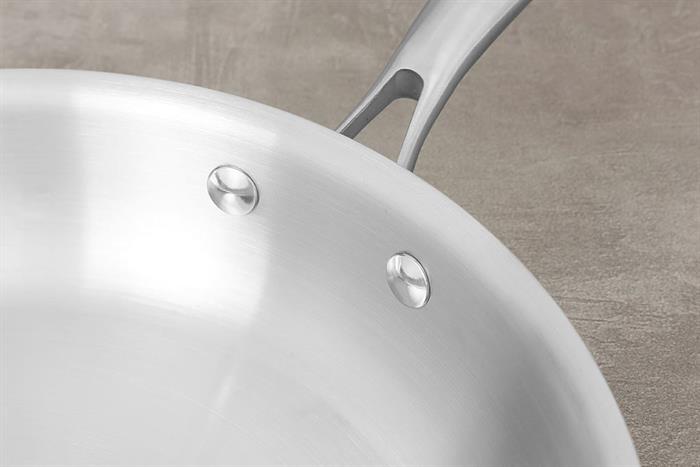 Chảo inox nguyên khối đáy từ 28 cm Inochi Omi Gourmet HIN.CRIN.GM28 Màu Bạc
