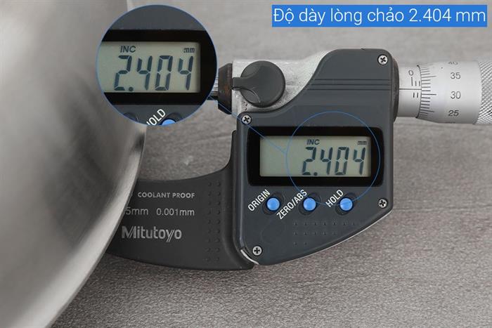 Chảo inox nguyên khối đáy từ 28 cm Inochi Omi Gourmet HIN.CRIN.GM28 Màu Bạc