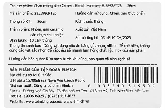 Chảo nhôm chống dính đáy từ 26 cm Elmich Harmony EL5986PT26 Màu Xanh lá đậm