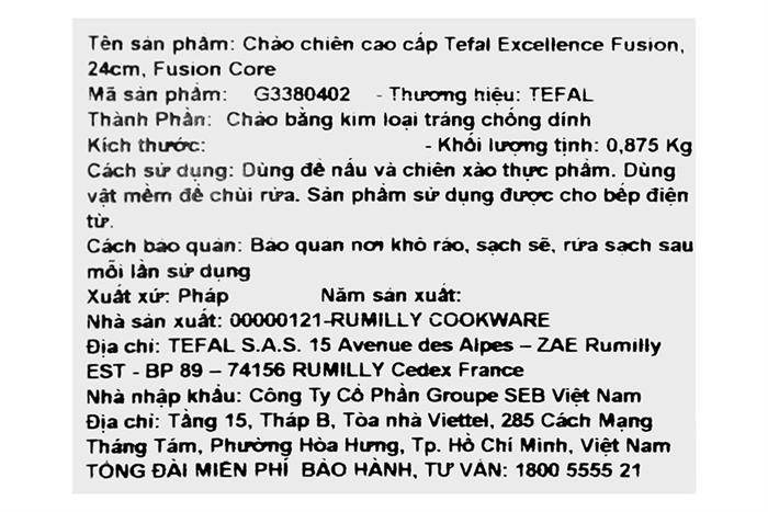 Chảo nhôm chống dính đáy từ 24 cm Tefal Excellence Fusion G3380402 Màu Đen