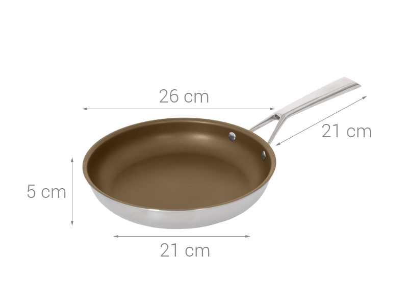 Chảo inox nguyên khối chống dính đáy từ 26 cm Delites TC-TFJG26