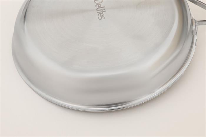 Chảo inox nguyên khối chống dính đáy từ 26 cm Delites TC-TFJG26 Màu Nâu